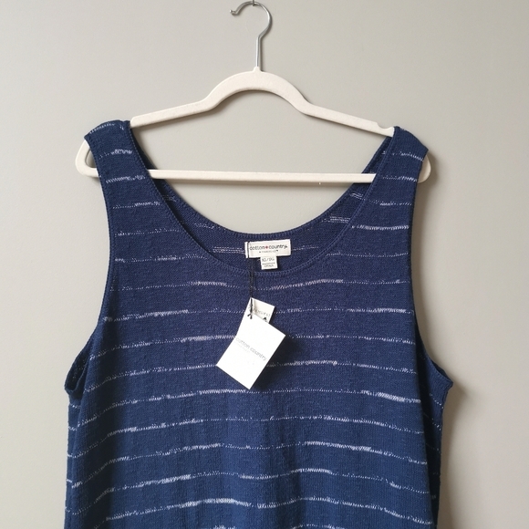 Cotton Country by Parkhurst Eden Cotton Knit Sleeveless Striped Dress - Picture 3 of 8